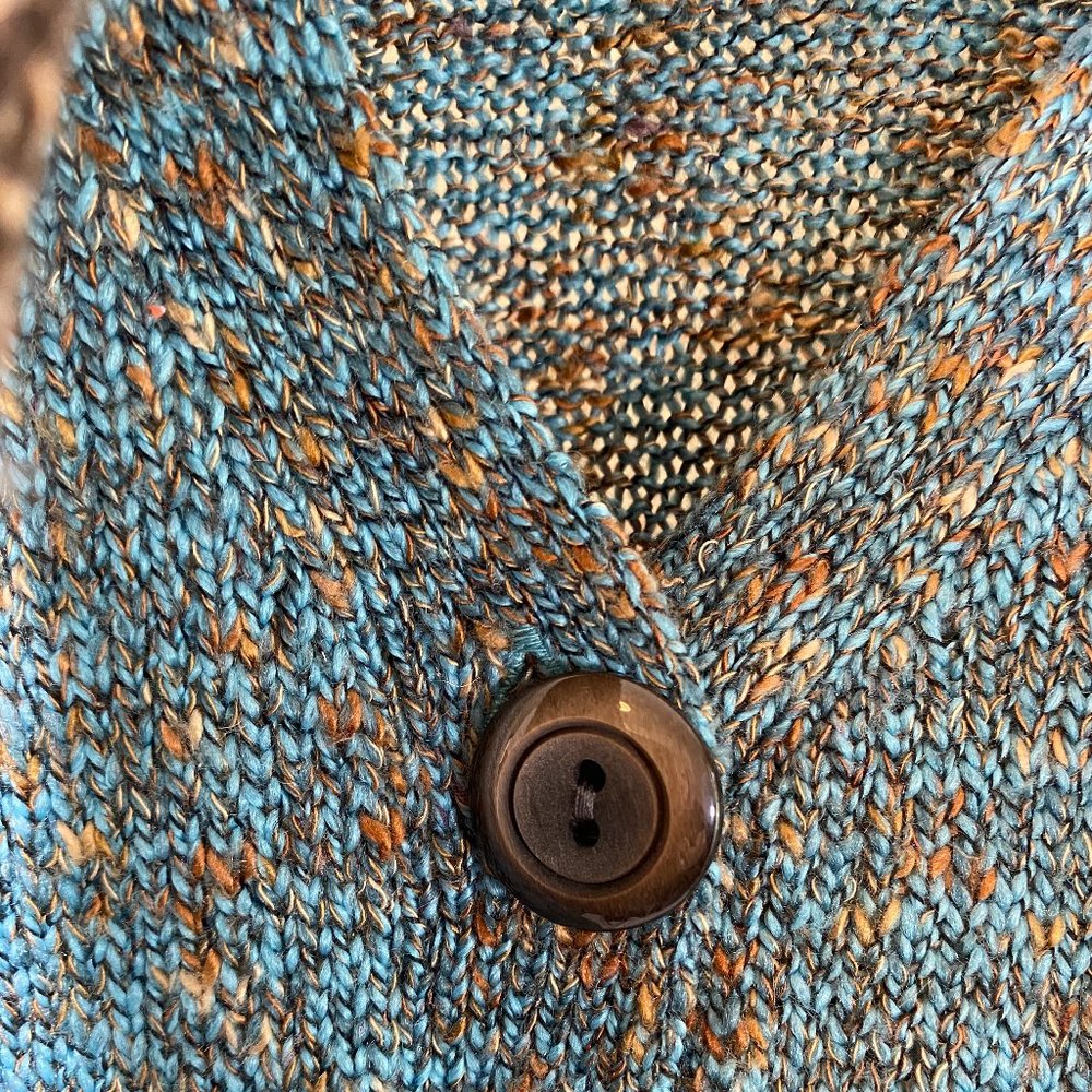 SOLD Christopher & Banks Blue & Brown Weave Sweater NWOT - Picture 8 of 13